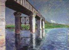 Копия картины "the bridge at argenteuil" художника "кайботт гюстав"