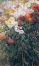 Картина "clump of chrysanthemums, garden at petit gennevilliers" художника "кайботт гюстав"