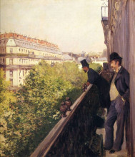 Репродукция картины "a balcony, boulevard haussmann" художника "кайботт гюстав"
