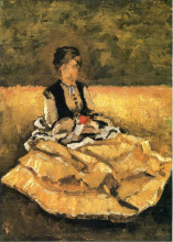 Репродукция картины "woman seated on the lawn" художника "кайботт гюстав"