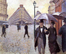 Копия картины "парижская улица в дождливую погоду" художника "кайботт гюстав"
