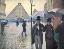 Репродукция картины "paris, a rainy day" художника "кайботт гюстав"