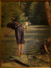 Репродукция картины "bathers on the banks of the yerres" художника "кайботт гюстав"