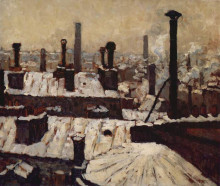 Копия картины "roof under the snow, paris" художника "кайботт гюстав"