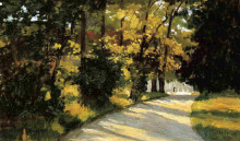 Репродукция картины "yerres, path through the woods in the park" художника "кайботт гюстав"