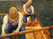Картина "boaters rowing on the yerres" художника "кайботт гюстав"
