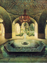 Копия картины "the spring hall of golestan palace" художника "камаль оль-мольк"