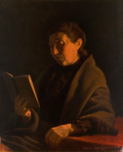 Картина "a woman studying" художника "камаль оль-мольк"