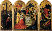 Копия картины "triptych: the two thieves with the empty cross, the entombment, the resurrection" художника "кампен робер"