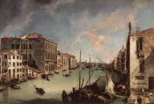 Картина "grand canal, looking east from the campo san vio" художника "каналетто"