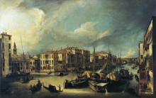 Картина "grand canal looking northeast from near the palazzo corner spinelli to the rialto bridge" художника "каналетто"