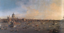 Картина "the river thames with st. paul&#39;s cathedral on lord mayor&#39;s day" художника "каналетто"