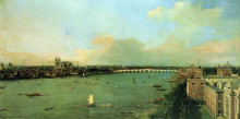 Картина "the thames with st. paul&#39;s cathedral" художника "каналетто"