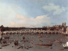 Копия картины "westminster bridge from the north on lord mayor&#39;s day" художника "каналетто"