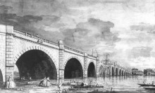 Репродукция картины "london: westminster bridge under repair" художника "каналетто"
