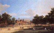 Картина "old horse guards and the banqueting hall, whitehall from st. james&#39;s park" художника "каналетто"