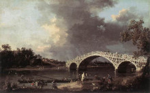 Копия картины "old walton bridge over the thames" художника "каналетто"
