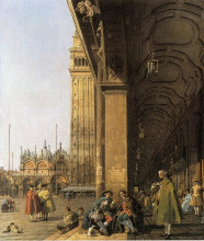 Картина "piazza san marco, looking east from the southwest corner (piazza san marco and he colonnade)" художника "каналетто"