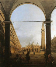 Репродукция картины "piazza san marco, looking east" художника "каналетто"