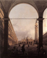 Репродукция картины "piazza san marco: looking east from the north west corner" художника "каналетто"