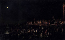 Копия картины "the vigil of santa marta" художника "каналетто"