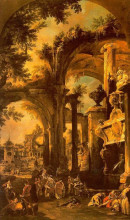 Репродукция картины "an allegorical painting of the tomb of lord somers" художника "каналетто"