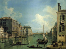 Картина "grand canal nethe campo san vio, looking towards the church of sanmaria della salute" художника "каналетто"