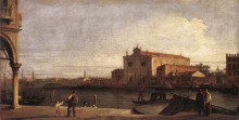 Картина "view of san giovanni dei battuti at murano" художника "каналетто"