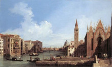 Картина "grand canal from santa maria della carita to the bacino di san marco" художника "каналетто"