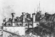 Репродукция картины "roofs and chimneys in venice" художника "каналетто"