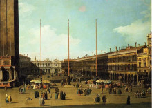 Картина "piazza san marco, looking towards san geminiano" художника "каналетто"