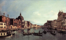 Репродукция картины "grand canal: looking south west" художника "каналетто"