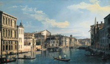 Картина "venice: the grand canal from palazzo flangini to the church of san marcuola" художника "каналетто"