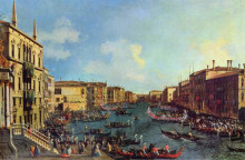 Репродукция картины "a regatta on the grand canal" художника "каналетто"
