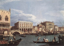 Картина "the molo and the riva degli schiavoni from the st. mark&#39;s basin" художника "каналетто"