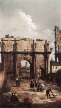 Картина "rome: the arch of constantine" художника "каналетто"