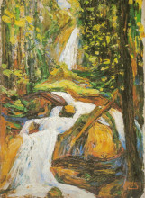 Репродукция картины "kochel: waterfall i" художника "кандинский василий"