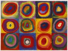 Картина "color study: squares with concentric circles" художника "кандинский василий"