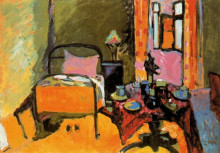 Копия картины "спальня на антмиллерштрассе" художника "кандинский василий"