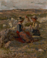 Копия картины "pastorelle che filano" художника "канничи никколо"