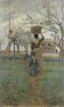 Репродукция картины "ritorno dai campi (primavera)" художника "канничи никколо"