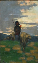 Репродукция картины "shepherd with flock" художника "канничи никколо"