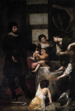 Копия картины "st. isidore saves a child that had fallen in a well" художника "кано алонсо"