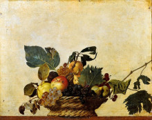 Репродукция картины "корзина с фруктами" художника "караваджо"