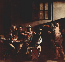 Копия картины "призвание апостола матфея" художника "караваджо"