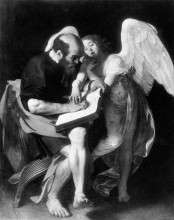 Копия картины "святой матфей и ангел" художника "караваджо"