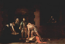 Репродукция картины "усекновение главы иоанна предтечи" художника "караваджо"