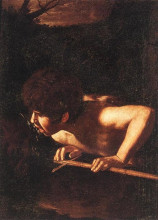 Репродукция картины "иоанн креститель" художника "караваджо"