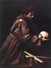 Картина "молитва святого франциска" художника "караваджо"