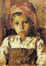 Картина "head of a girl" художника "карвалью да силва порто антонио"